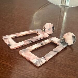 Pink and Black Statement Earrings